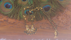 Peacock Black Beads Necklace T2185