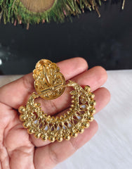 Gold Plated Temple Lakshmi Pearl Pendant T2853