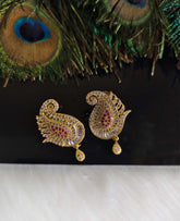 CZ Stone Mango Shape Earrings T2850