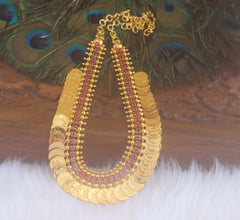 Gold Plated Kerala Traditional Kasu Necklace T2302