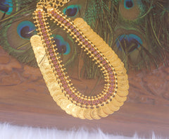 Gold Plated Kerala Traditional Kasu Necklace T2302