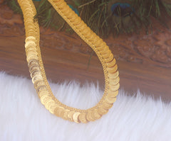 Kerala Traditional Gold Plated Head Coin Necklace T2304