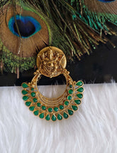 Temple Ganesh Gold Plated Stone Pendant T2857