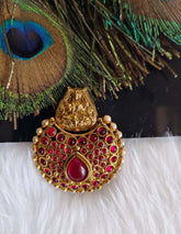 Temple Gold Plated Kempu Pendant T2858