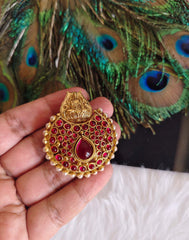 Temple Gold Plated Kempu Pendant T2858