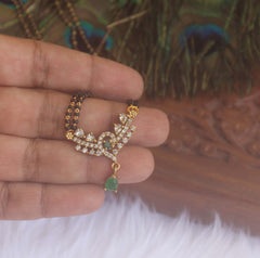 Stylish Black Beads Stone Necklace T2188