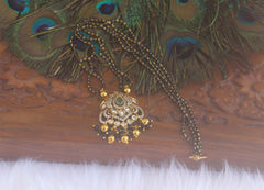 Peacock Stone Black Beads Necklace T2191