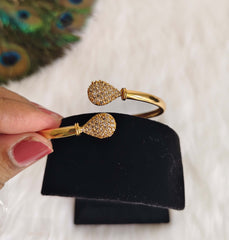 Gold Pated CZ Stone Kada T3124
