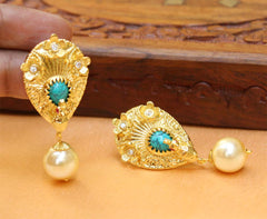 Gold Plated Peacock Earrings T2724
