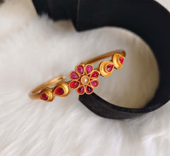 Matte Finish Pink Stone Floral Kada T3121