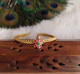 Gold Plated Floral Stone Kada T3120