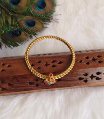 Gold Plated Floral Stone Kada T3120