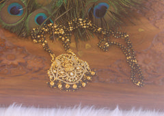 Temple Long Black Beads Necklace T2183