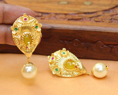 Gold Plated Peacock Earrings T2725