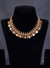 Gold plated coin temple necklace Tanvi1125