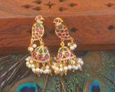 Gold Plated Multi Color Parrot Jumka Earrings T2237