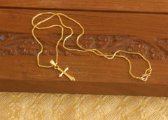 Gold plated  cross pendant with chain Tanvi43