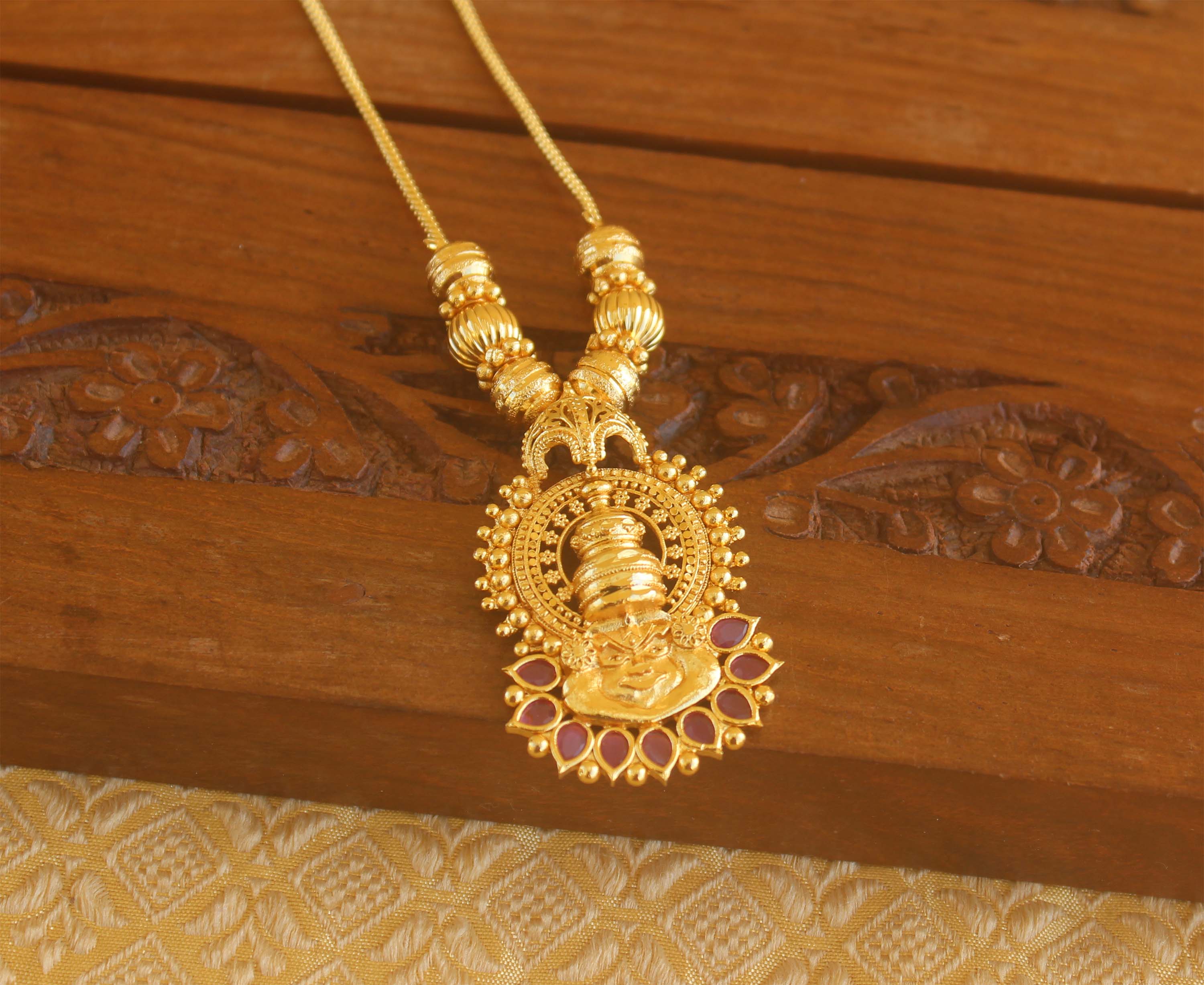 Gold plated Ruby Kathakalli necklace Tanvi98