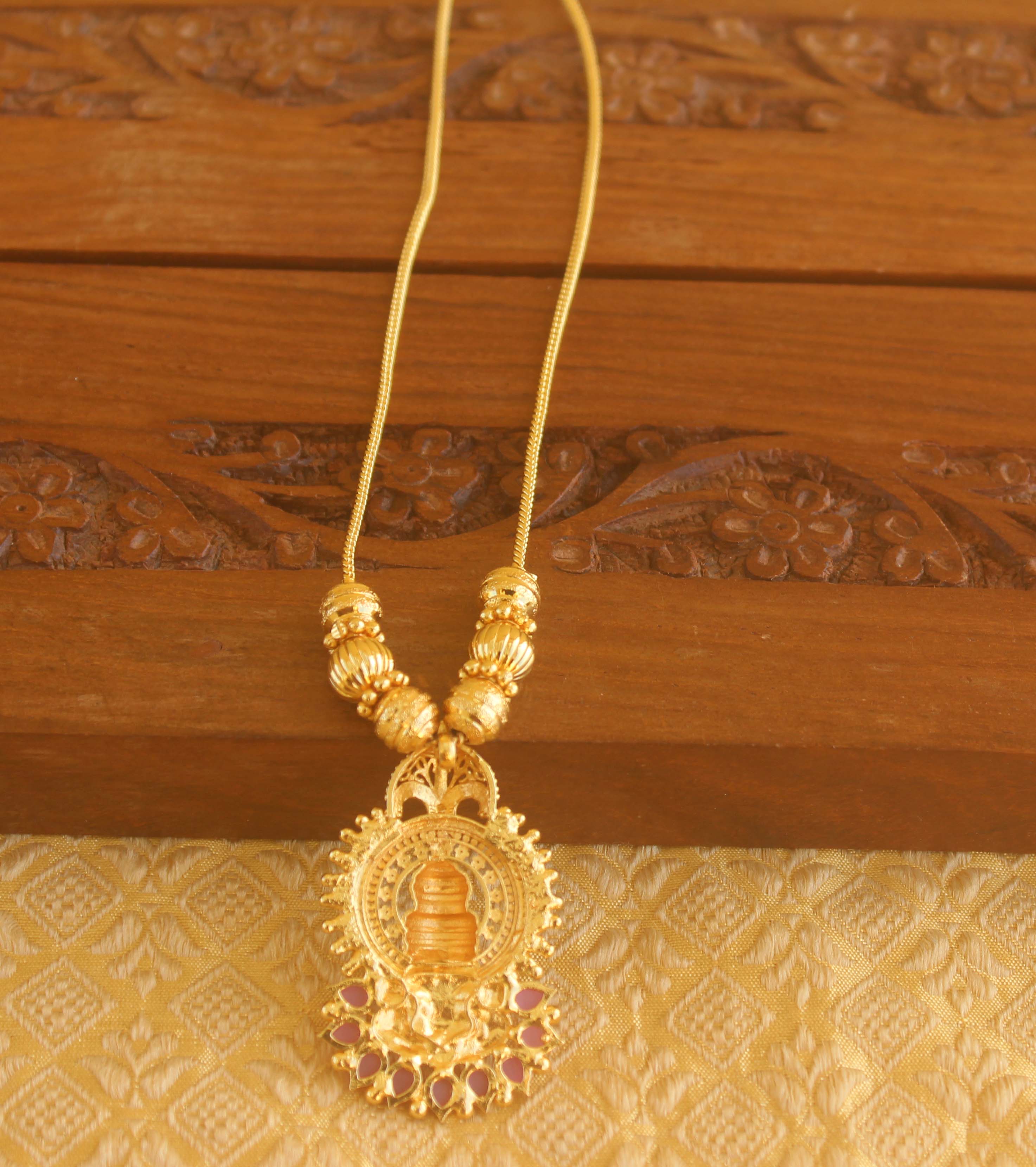 Gold plated Ruby Kathakalli necklace Tanvi98