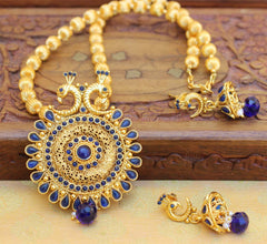 Gold Plated Peacock Handmade Necklace Set T2609