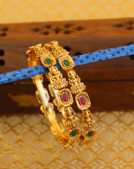 Matte Finish Temple Stone Bangles  T2998