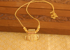 Gold plated coin temple necklace Tanvi102