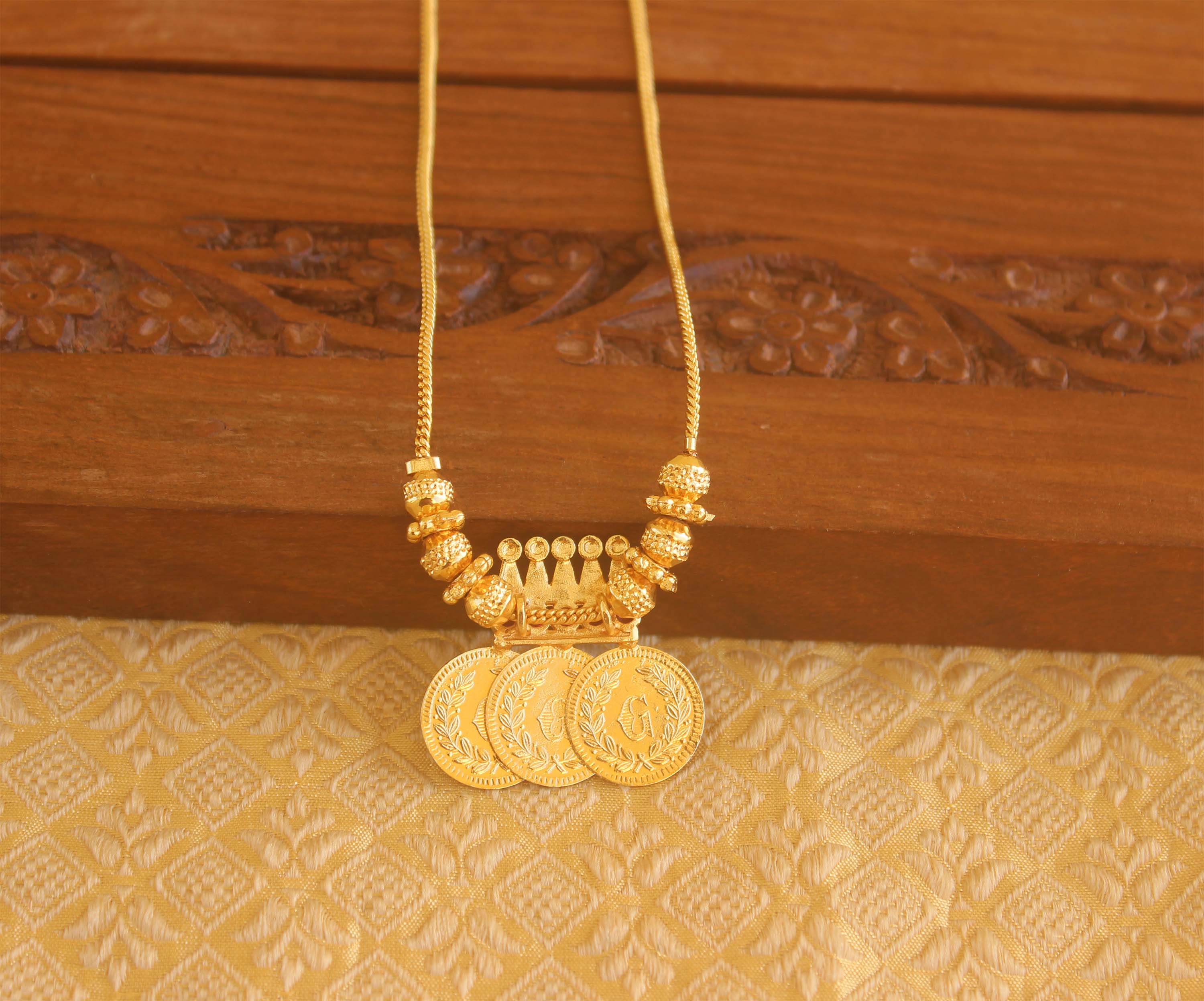 Gold plated coin temple necklace Tanvi102