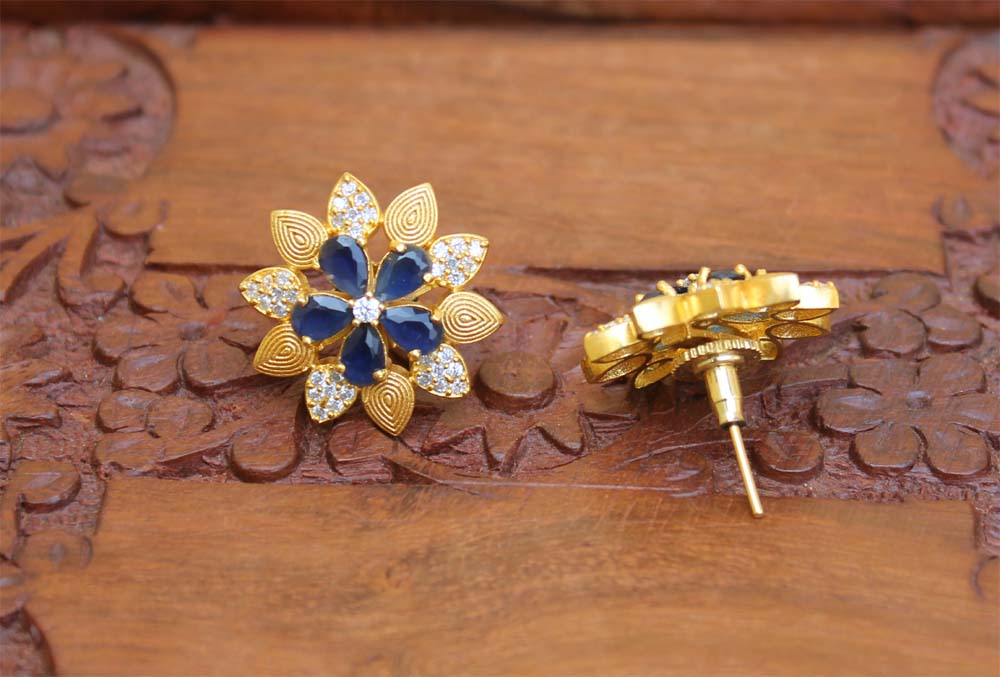 Matte Finish Studs Stone Earrings T2417