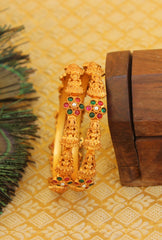 Matte Finish Temple Lakshmi Bangles T3008