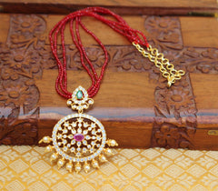 Hand Made Gold Plated Beads Necklace T2250