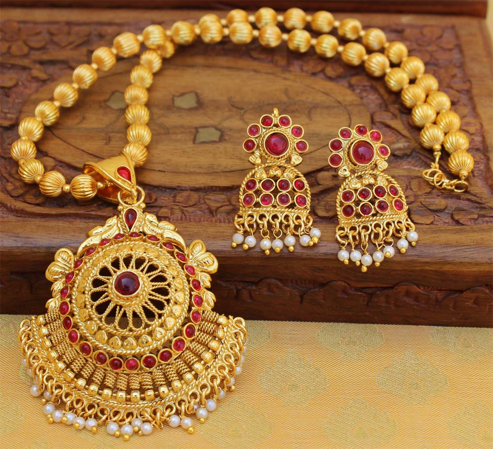 Handmade Gold Plated Peacock Necklace Set T2613