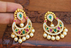 Gold Plated Multi Color Stone Earrings T2504