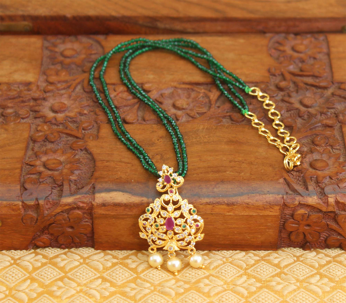 Gold Plated Peacock Beads Necklace T2322