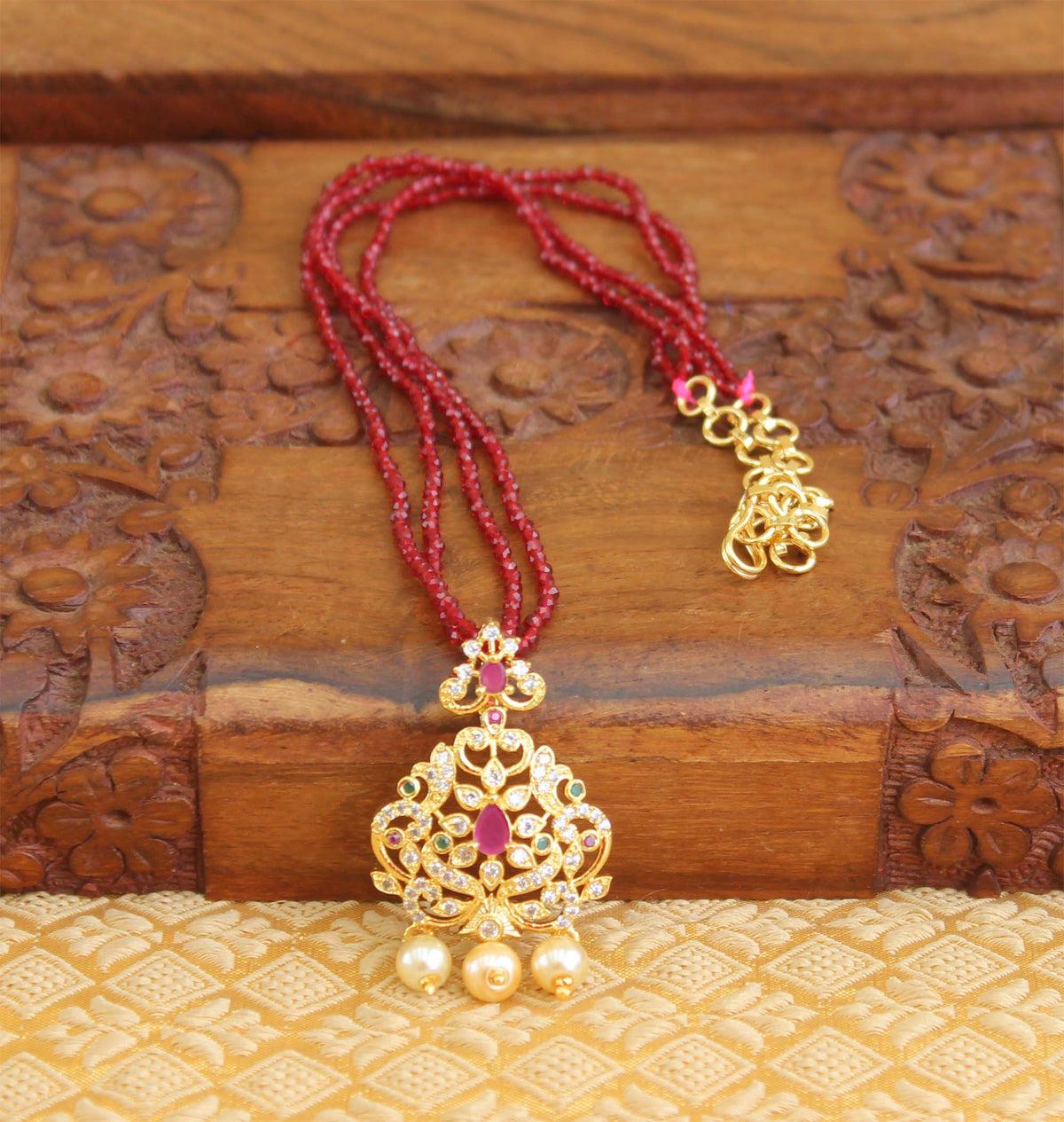 Gold Plated Peacock Beads Necklace T2323
