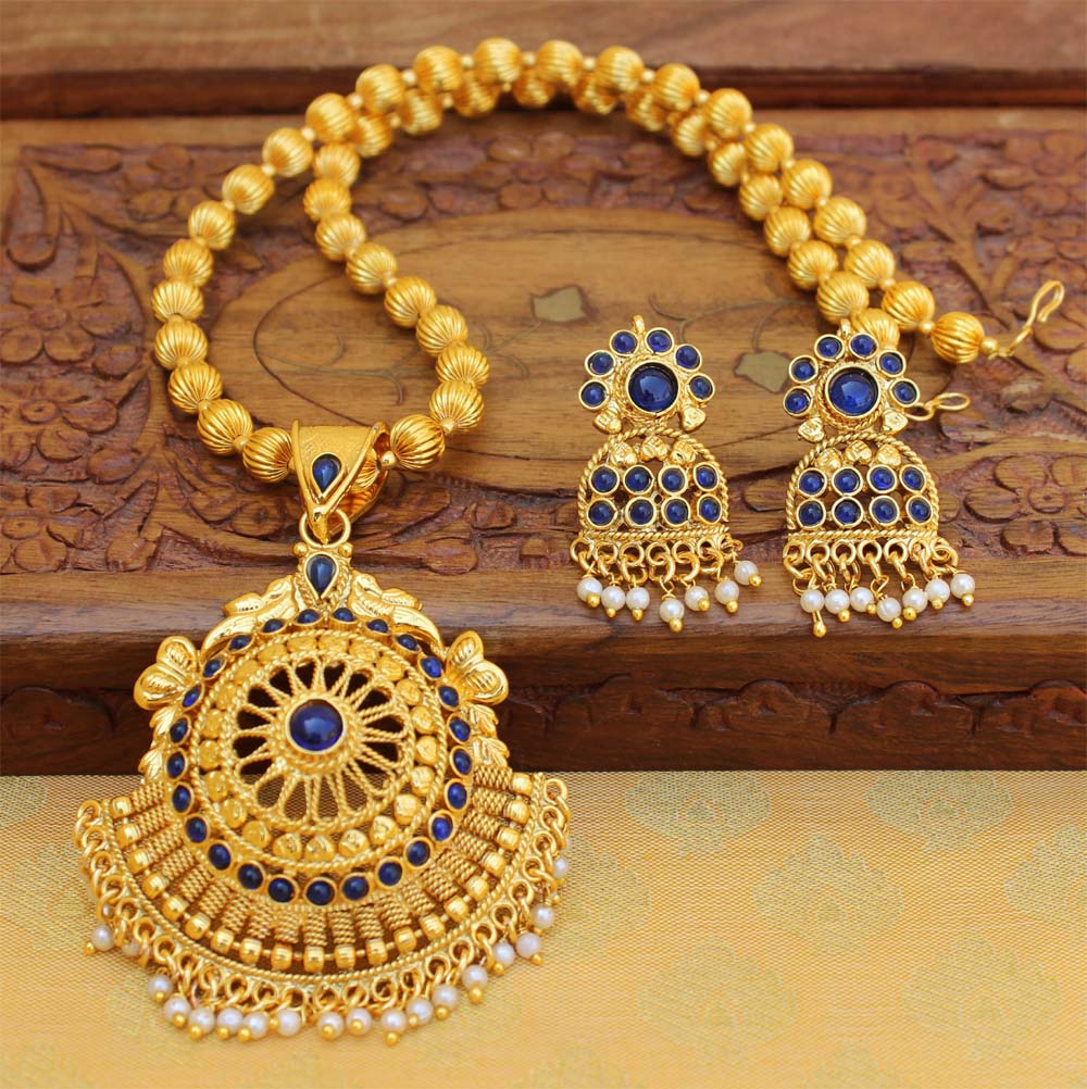 Handmade Gold Plated Peacock Necklace Set T2615