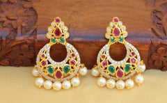 Gold Plated Stylish Stone Earrings T2507