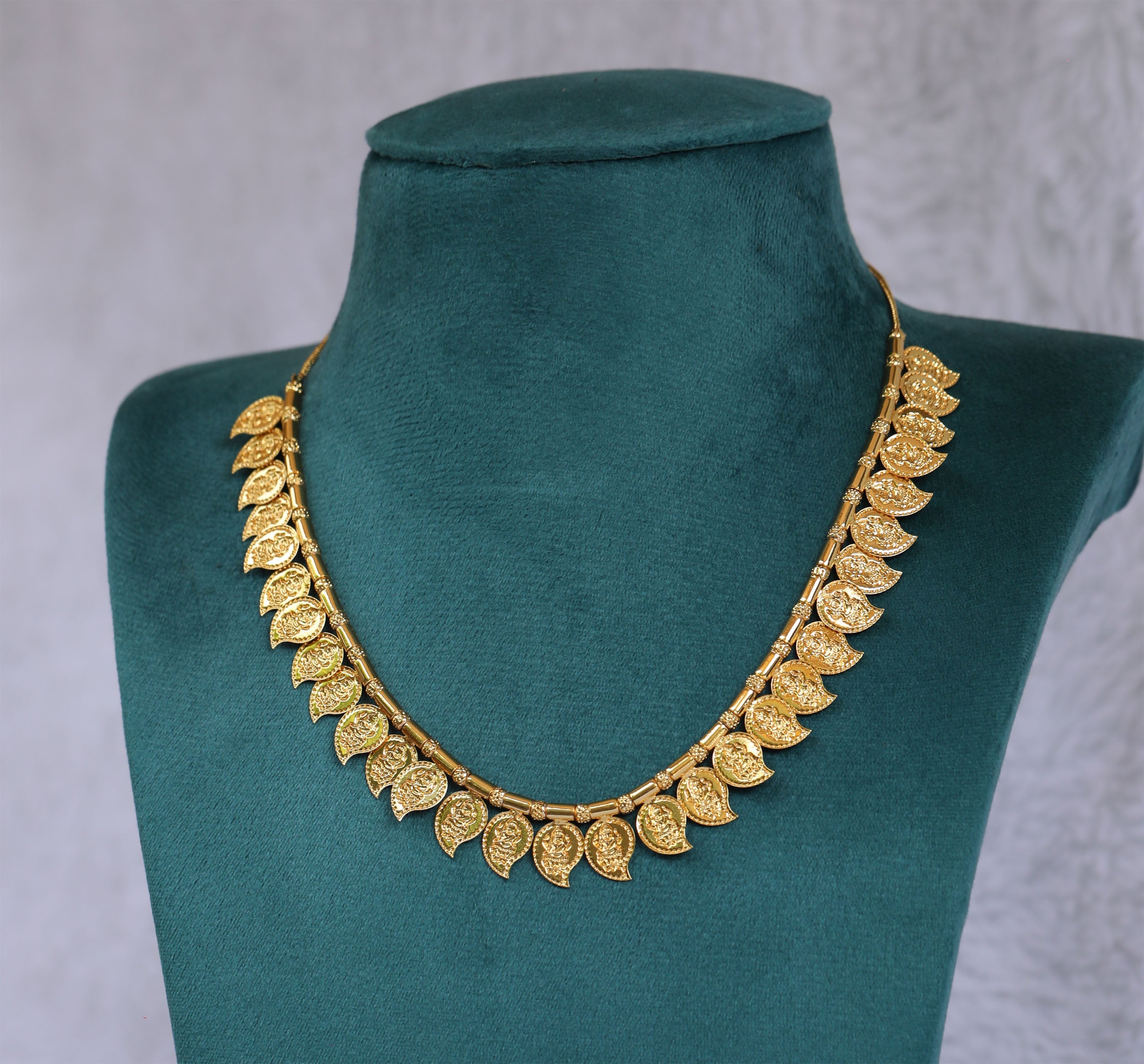 Gold plated Mango coin necklace Tanvi1184