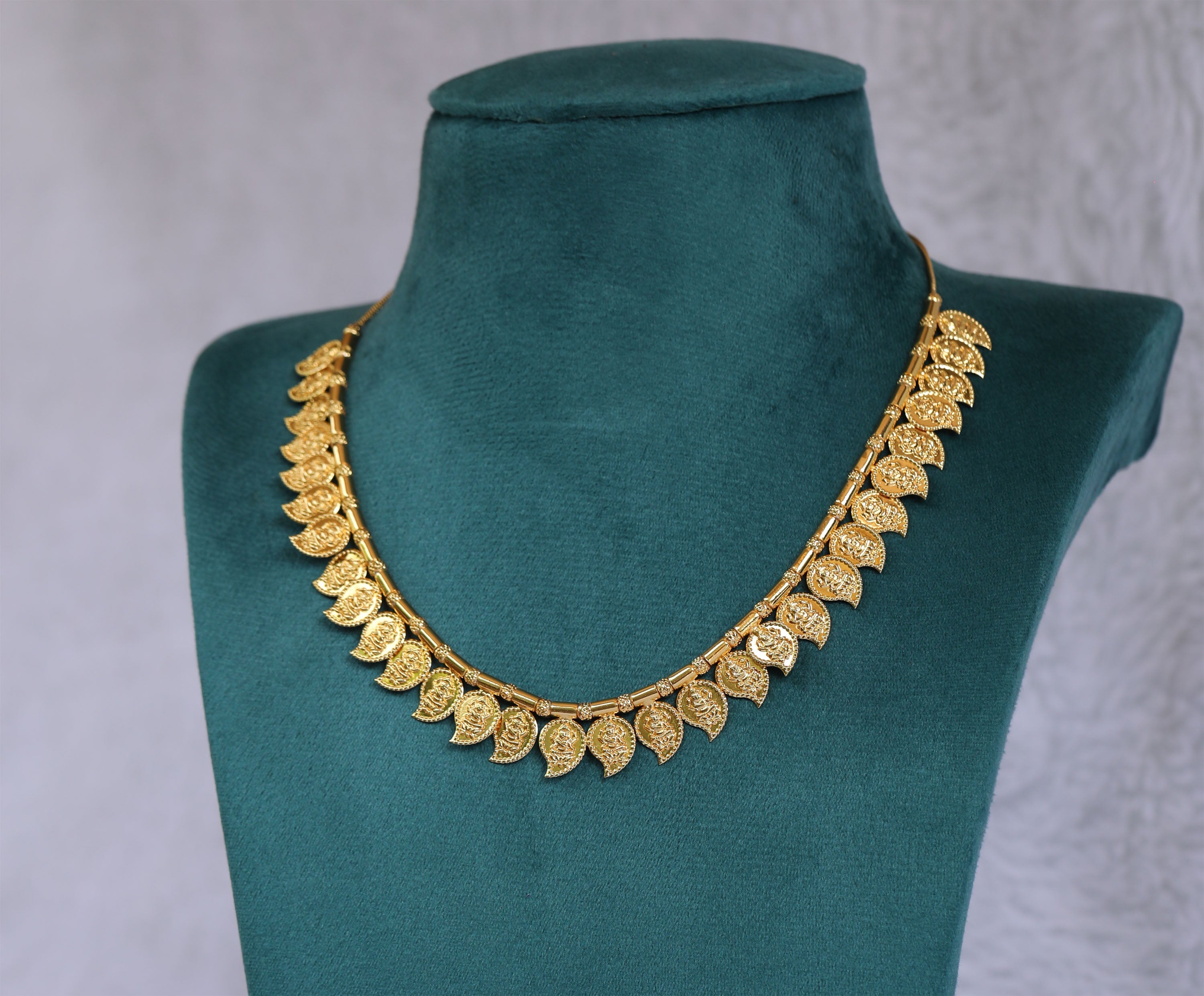 Gold plated Mango coin necklace Tanvi1184