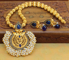 Handmade Gold Plated Pearl Necklace Set T2620
