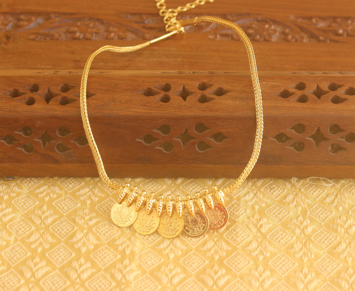 Gold plated kasu coin necklace Tanvi57