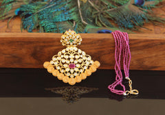 Matte Finish Kasu Handmade Beads Necklace T2245