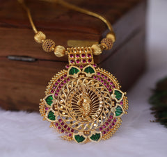 Gold plated krishna temple necklace Tanvi1123
