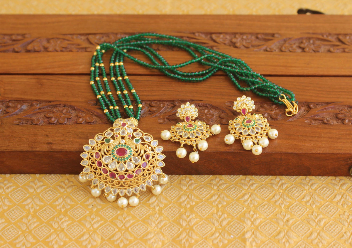 Gold Plated Handmade Beads Necklace Set T2246