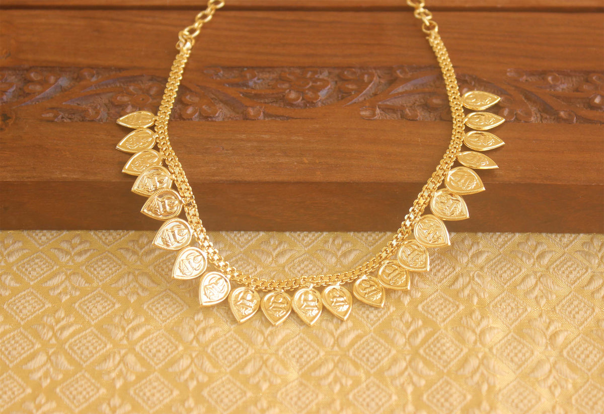 Gold plated kasu coin necklace Tanvi59