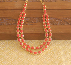 Gold plated Coral necklace Tanvi63