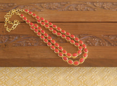 Gold plated Coral necklace Tanvi63