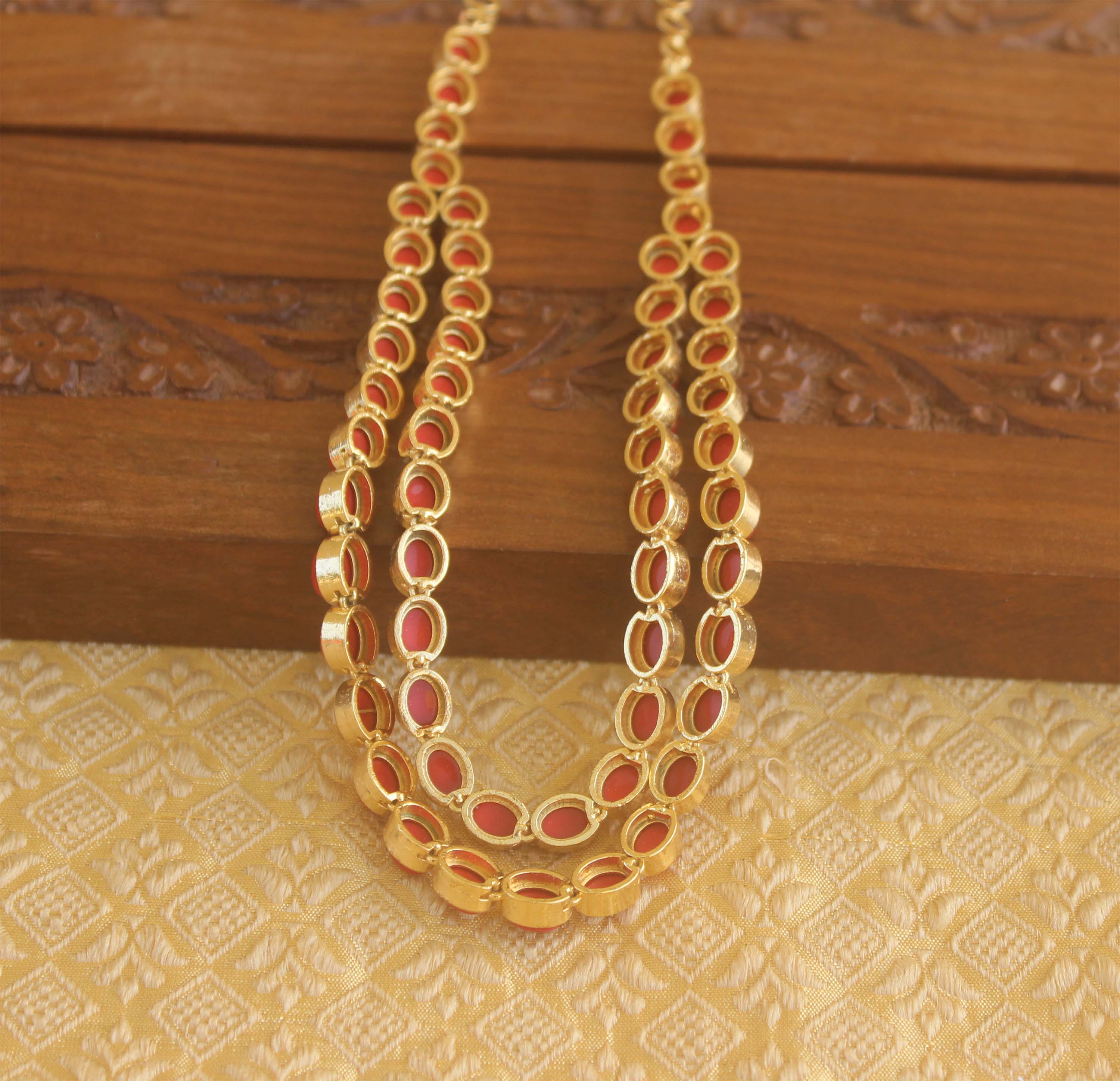 Gold plated Coral necklace Tanvi63