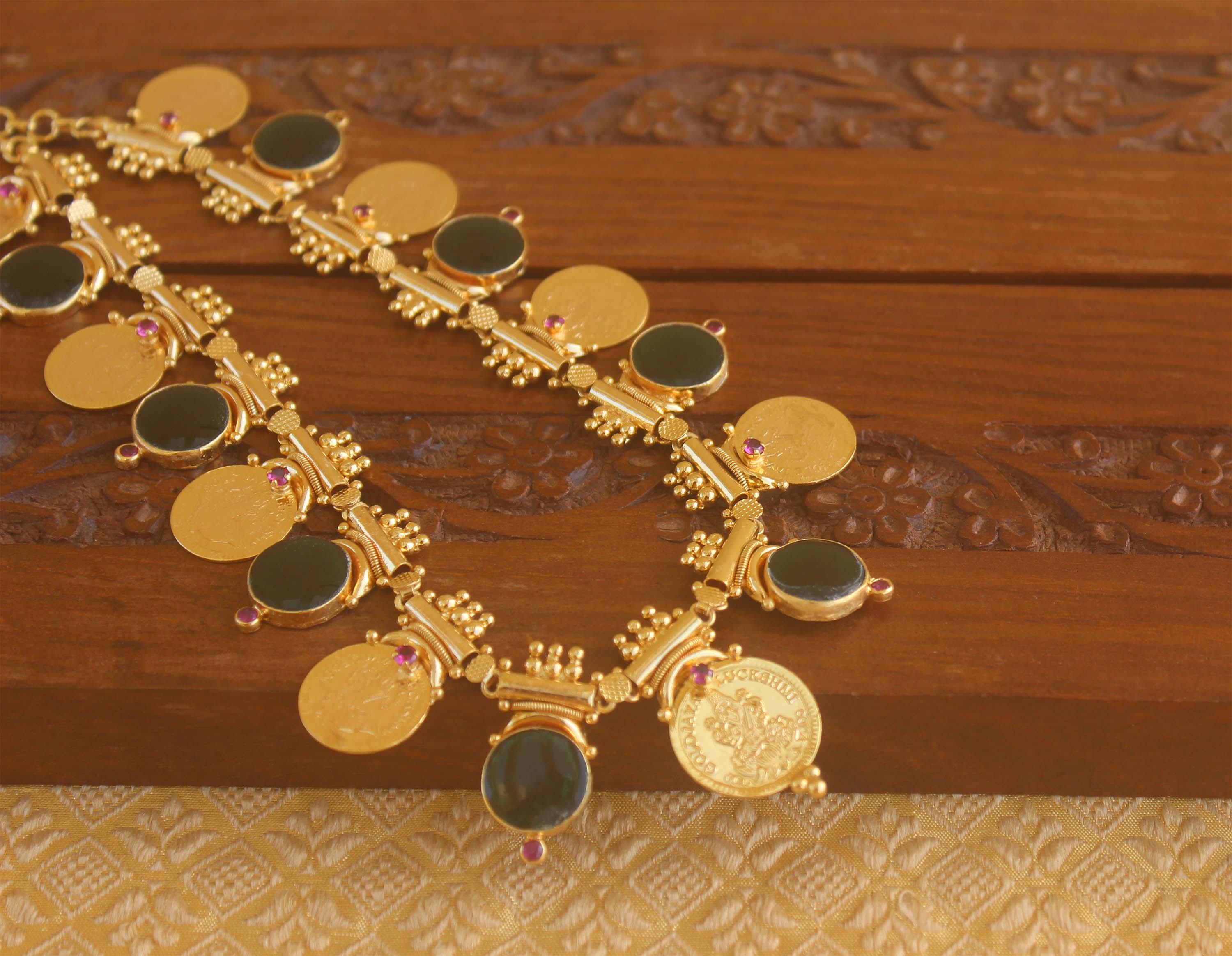 Gold plated palakka coin Temple necklace Tanvi64