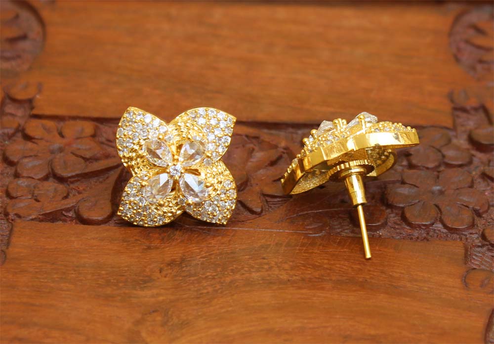 Gold Plated Studs Stone Earrings T2423