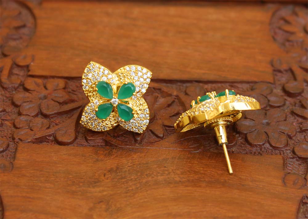 Gold Plated Studs Stone Earrings T2424